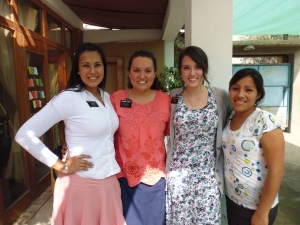 This picture is all the hermanas in the Cieneguilla ward on Hermana Gonzales's birthday.  The one on the right is Hermana Flores from TUCUMAN Argentina where Emily is.  She's hilarious.